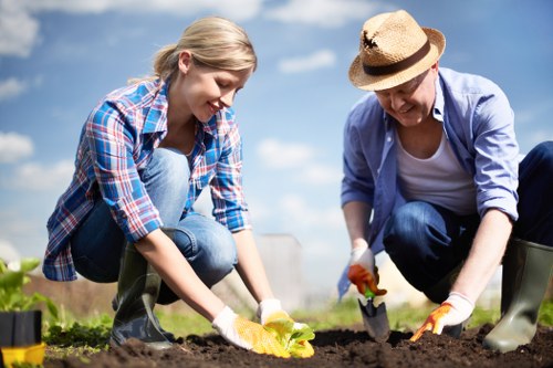 Insured rubbish company completing a safe landscaping and clearance job