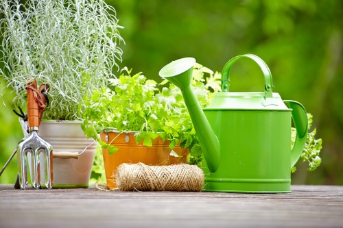 A sustainable rubbish area with separated landscaping waste streams